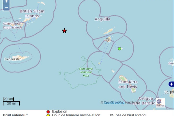 Saint-Barth - carte séisme du 24 janvier